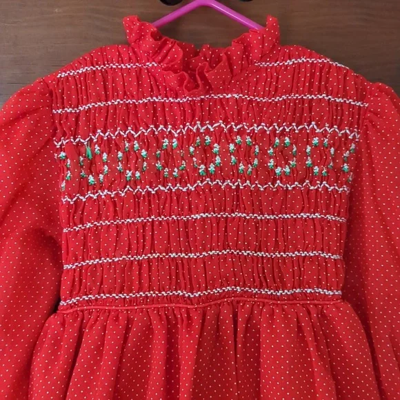 Girls Polly Flinders Hand Smocked Dress - Picture 2 of 5